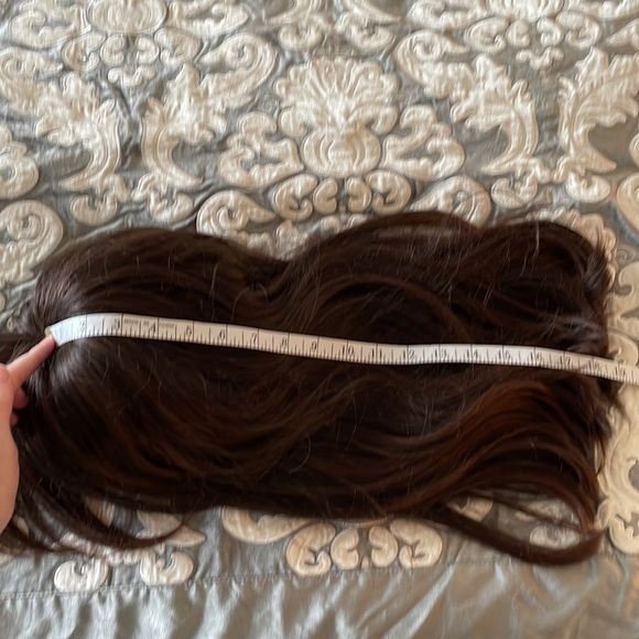 Long Brown Wig with Side Swept Bangs main image 7